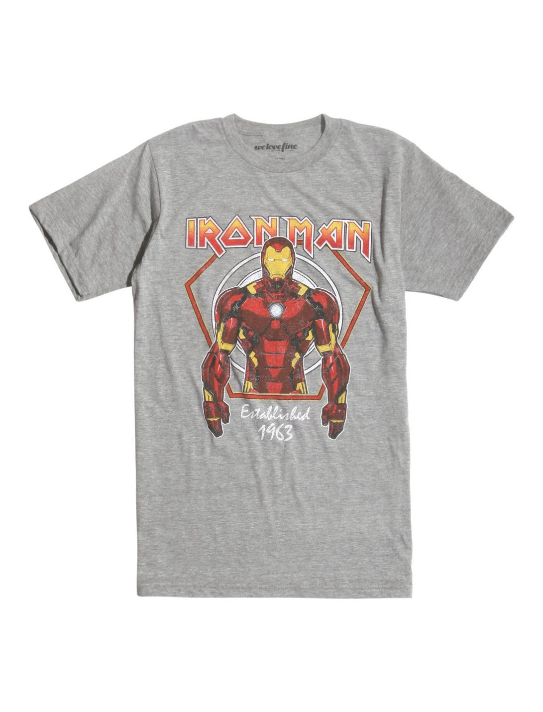 Marvel Iron Man Metal T-Shirt, CHARCOAL, hi-res