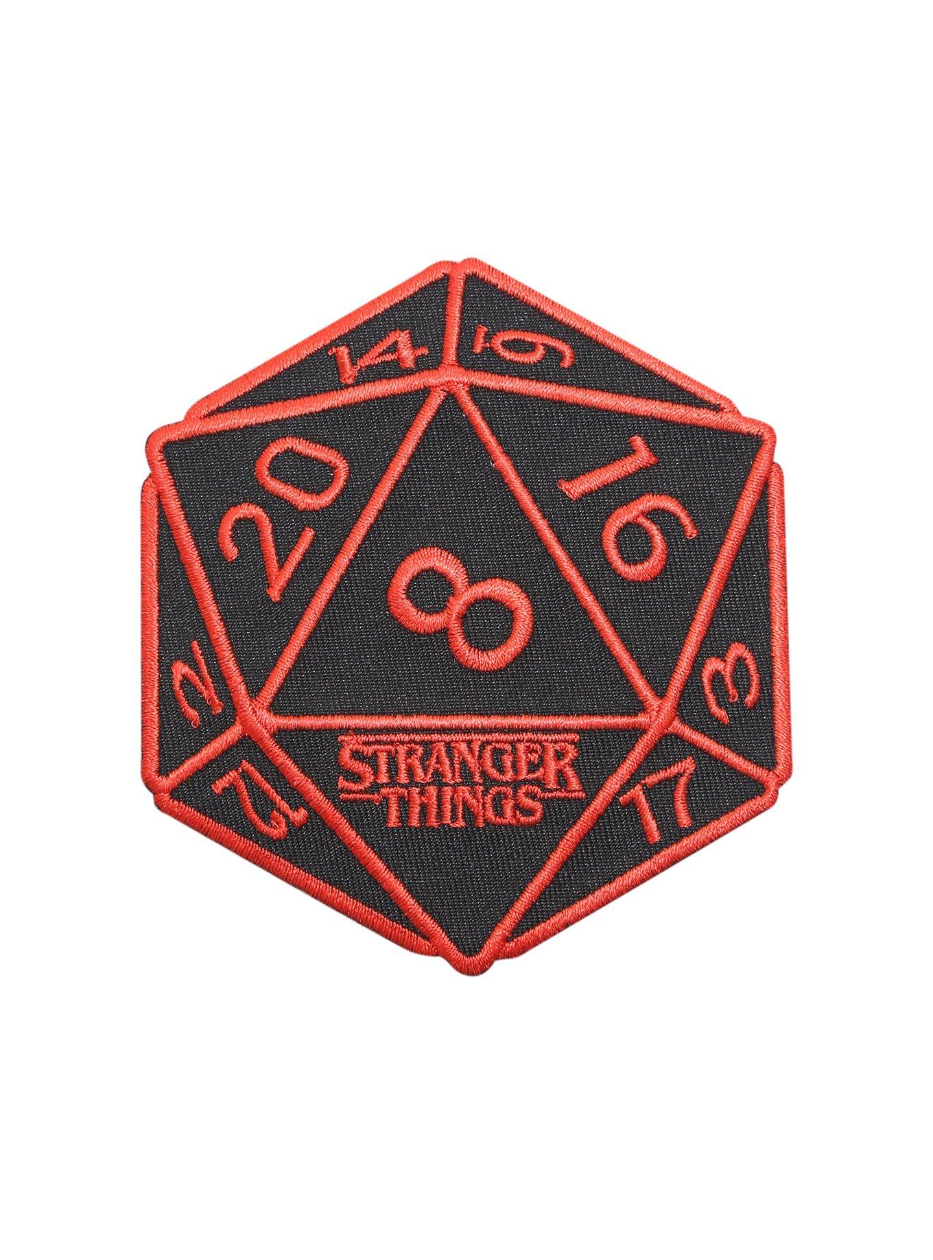 Stranger Things 20-Sided Die Iron-On Patch, , hi-res