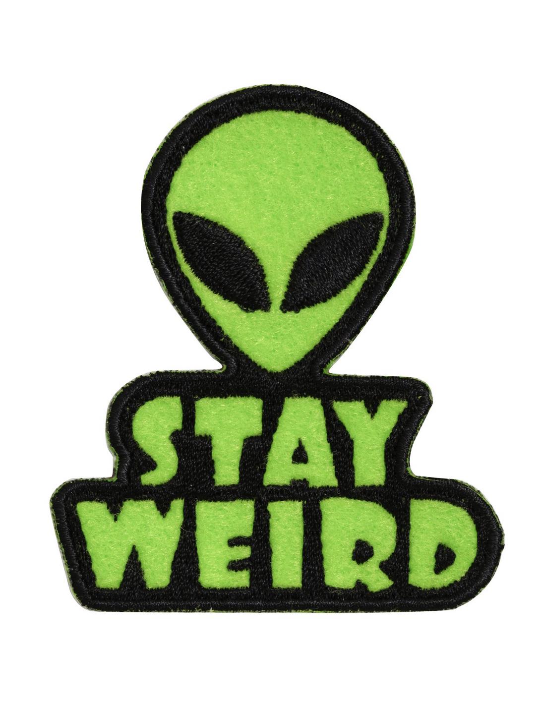 Alien Stay Weird Iron-On Patch, , hi-res