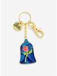 Disney Beauty And The Beast Stained Glass Rose Key Chain, , hi-res