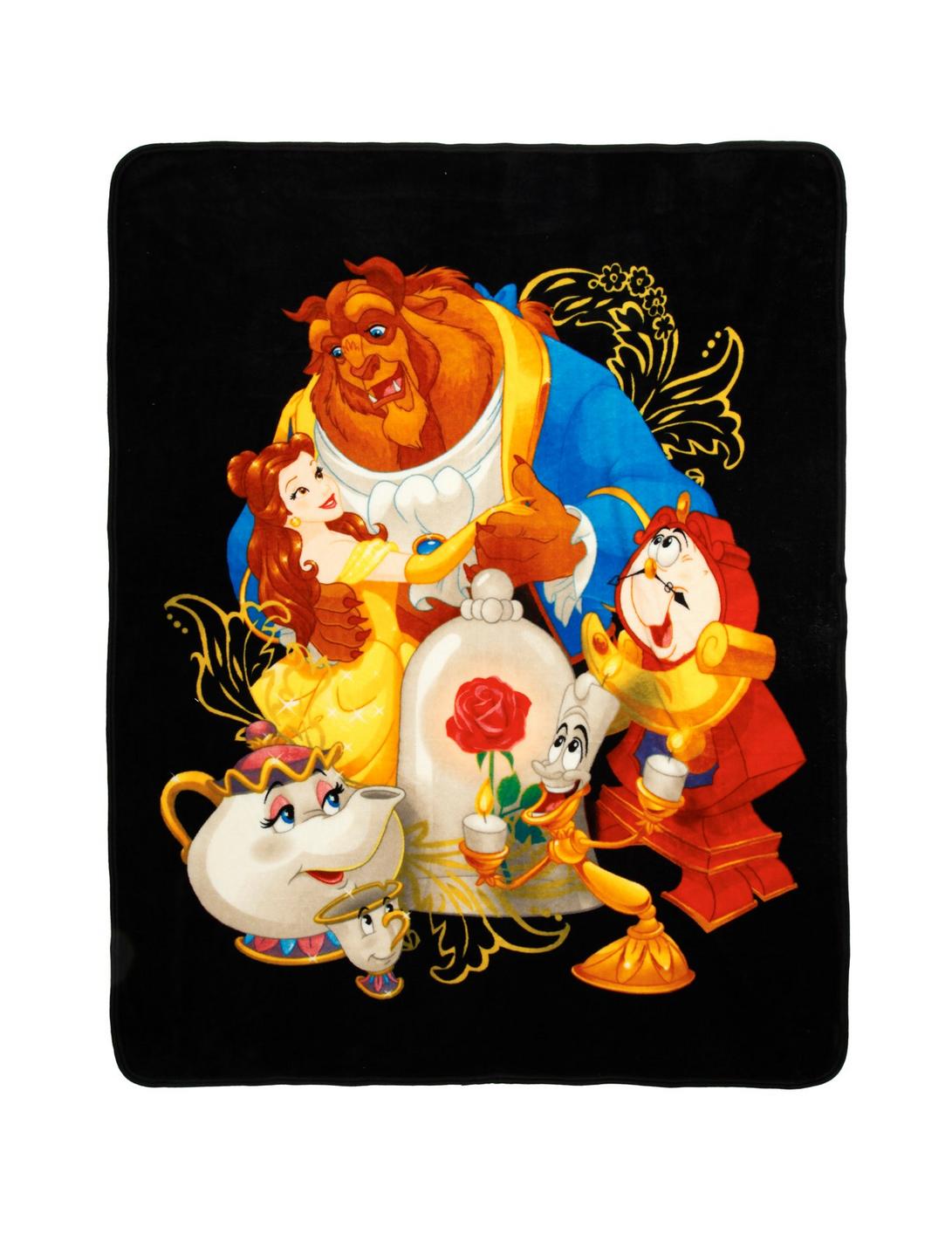 Disney Beauty And The Beast Characters Throw Blanket, , hi-res