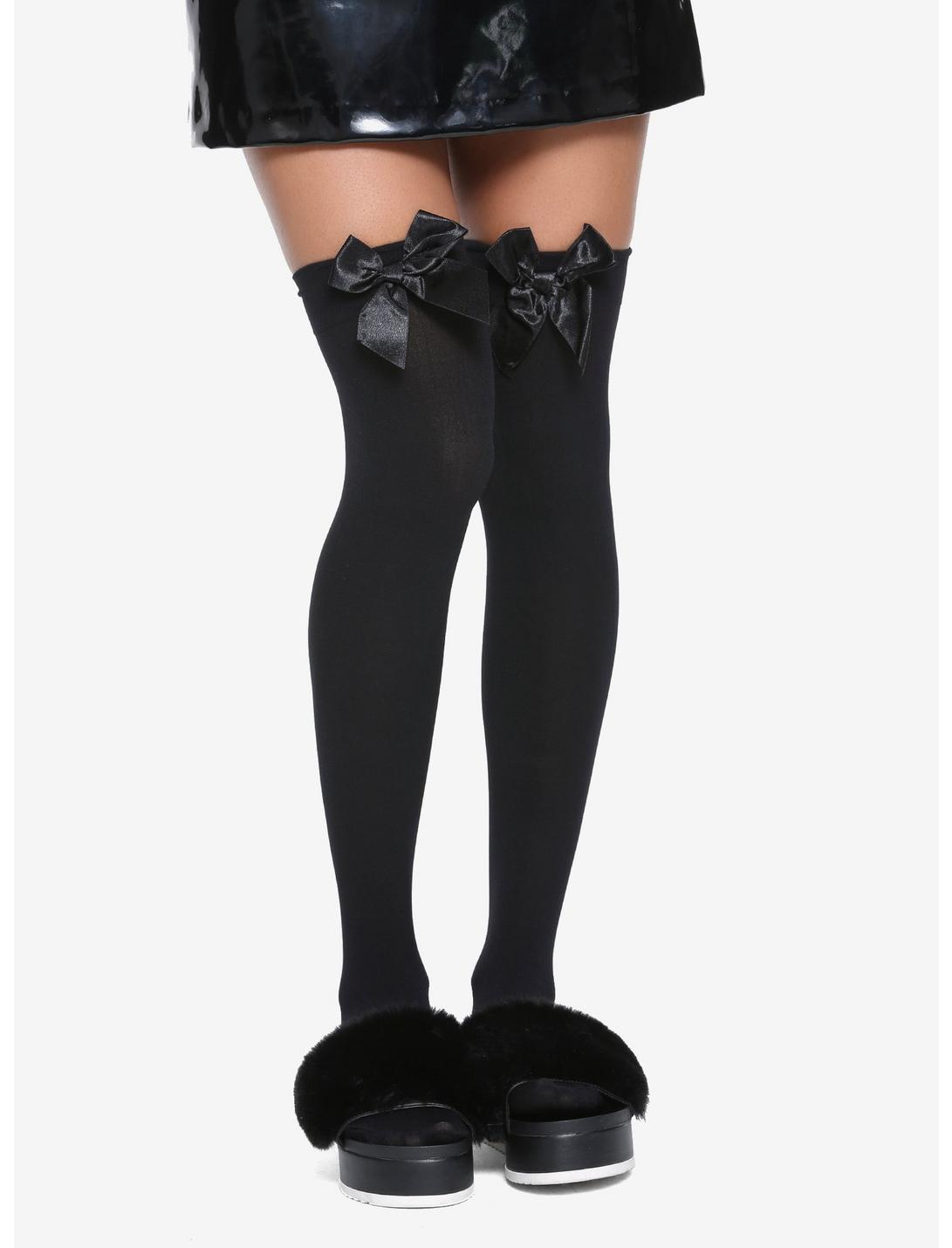 Over-The-Knee Thigh Highs With Bow, , hi-res