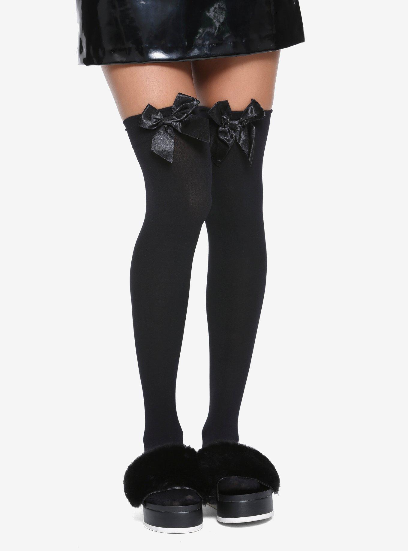 Over-The-Knee Thigh Highs With Bow, , hi-res