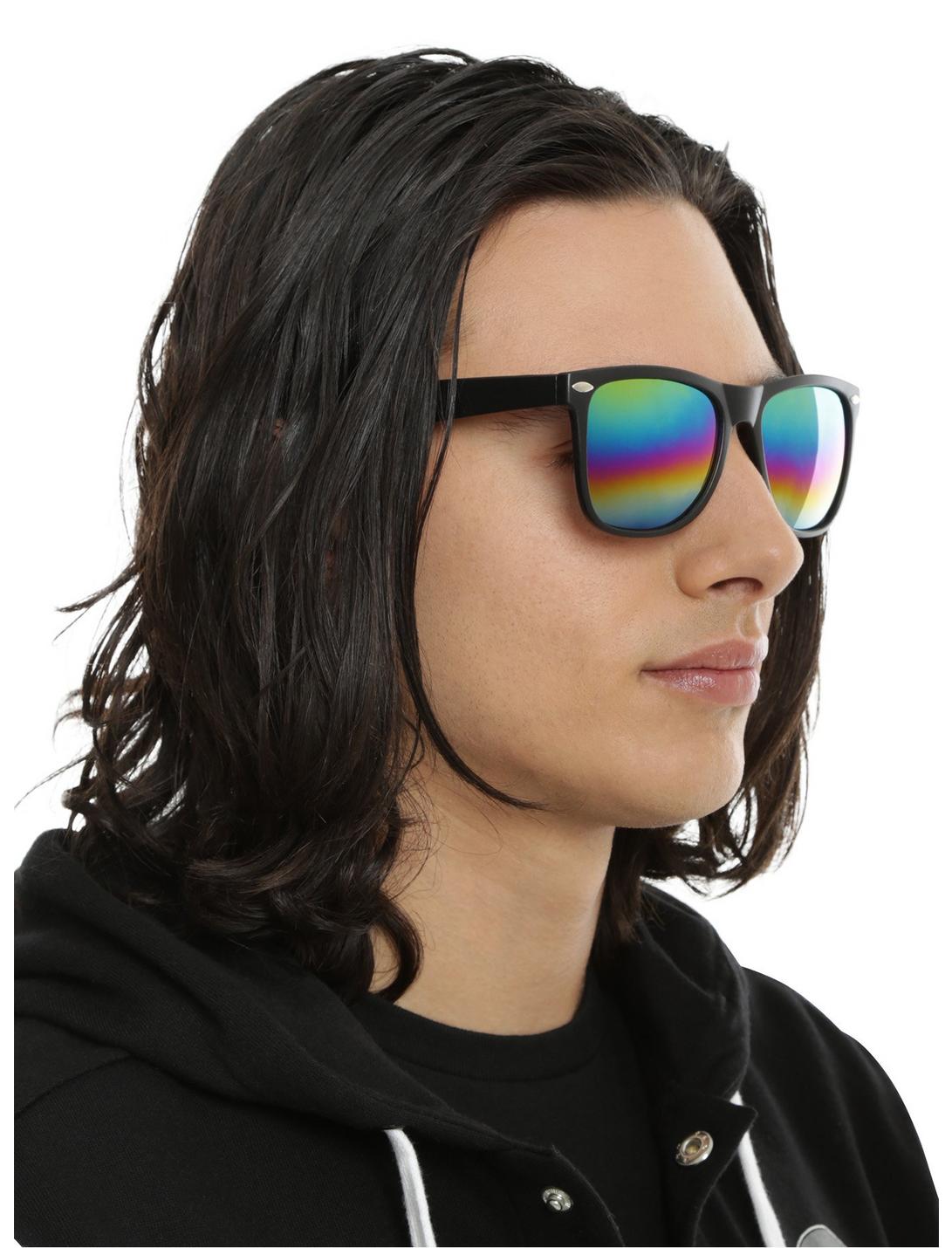 Matte Black Rainbow Revo Lens Sunglasses, , hi-res