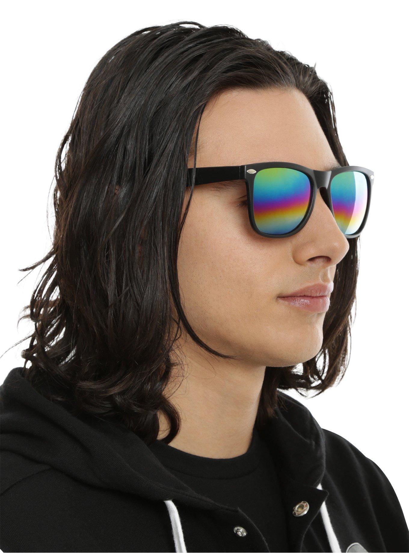 Matte Black Rainbow Revo Lens Sunglasses, , hi-res