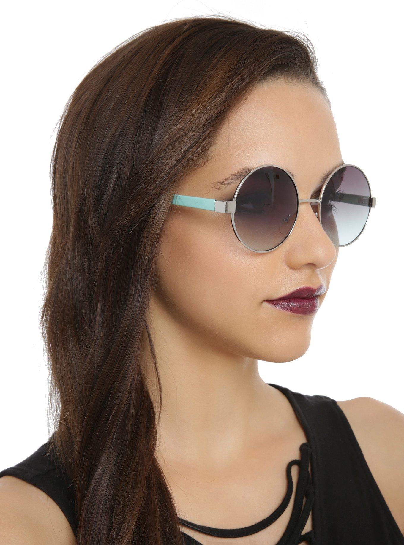 Mint Arm Wire Round Sunglasses, , hi-res