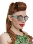 Mint Arm Wood Frame Half-Rim Sunglasses, , hi-res