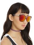 Magenta Translucent Round Sunglasses, , hi-res