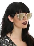 Translucent Gold Accent Metal Bridge Sunglasses, , hi-res