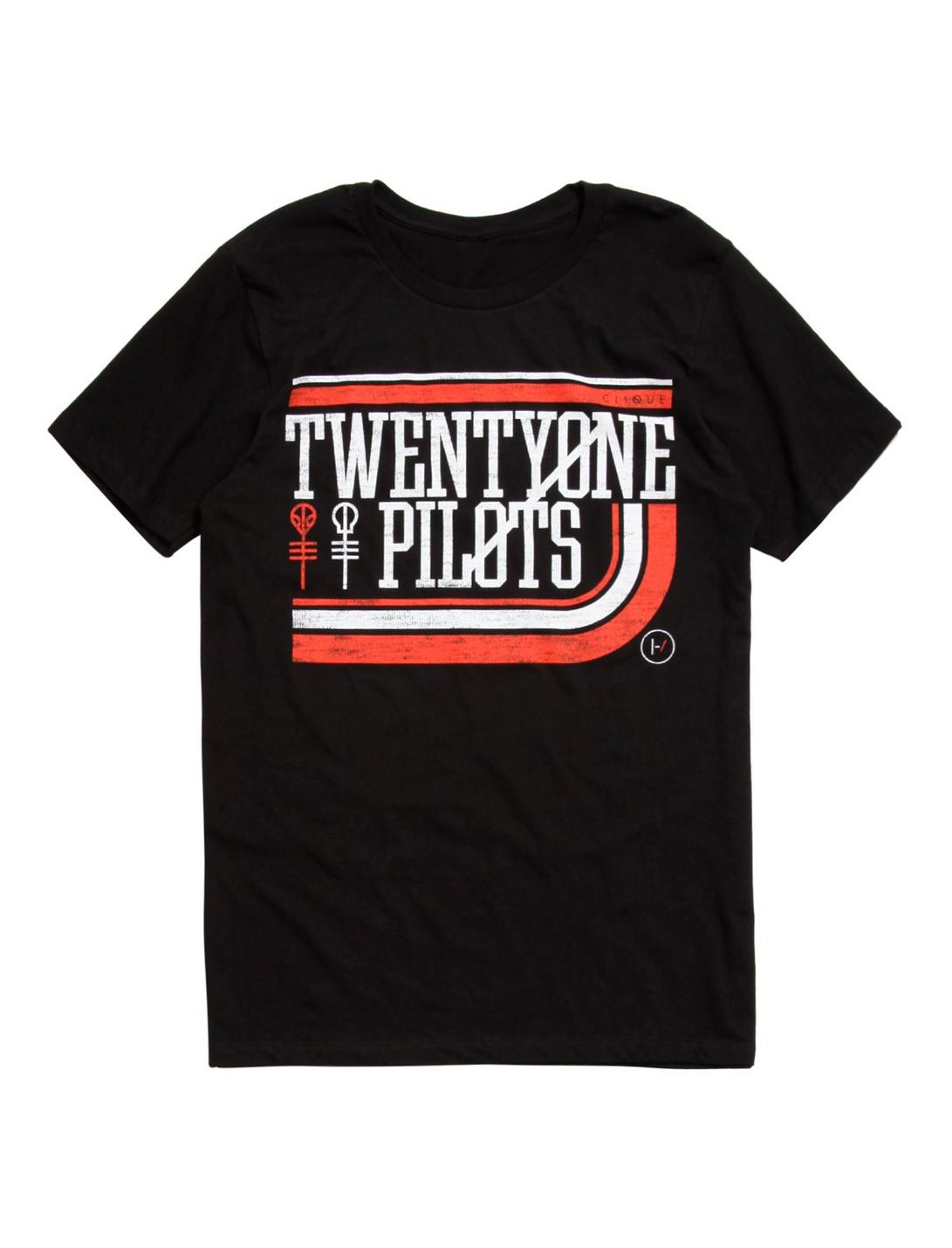 Twenty One Pilots Retro Stripe T-Shirt, BLACK, hi-res