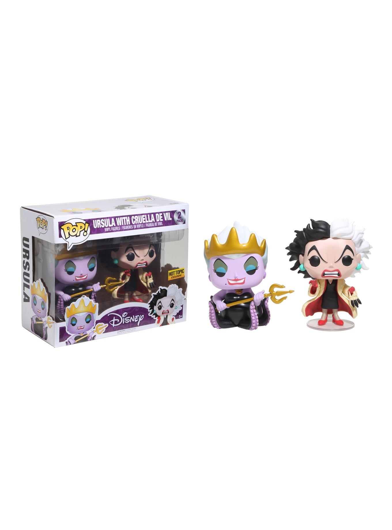 Funko Disney Villains Pop! Ursula With Cruella De Vil Vinyl Figure Set Hot Topic Exclusive, , hi-res