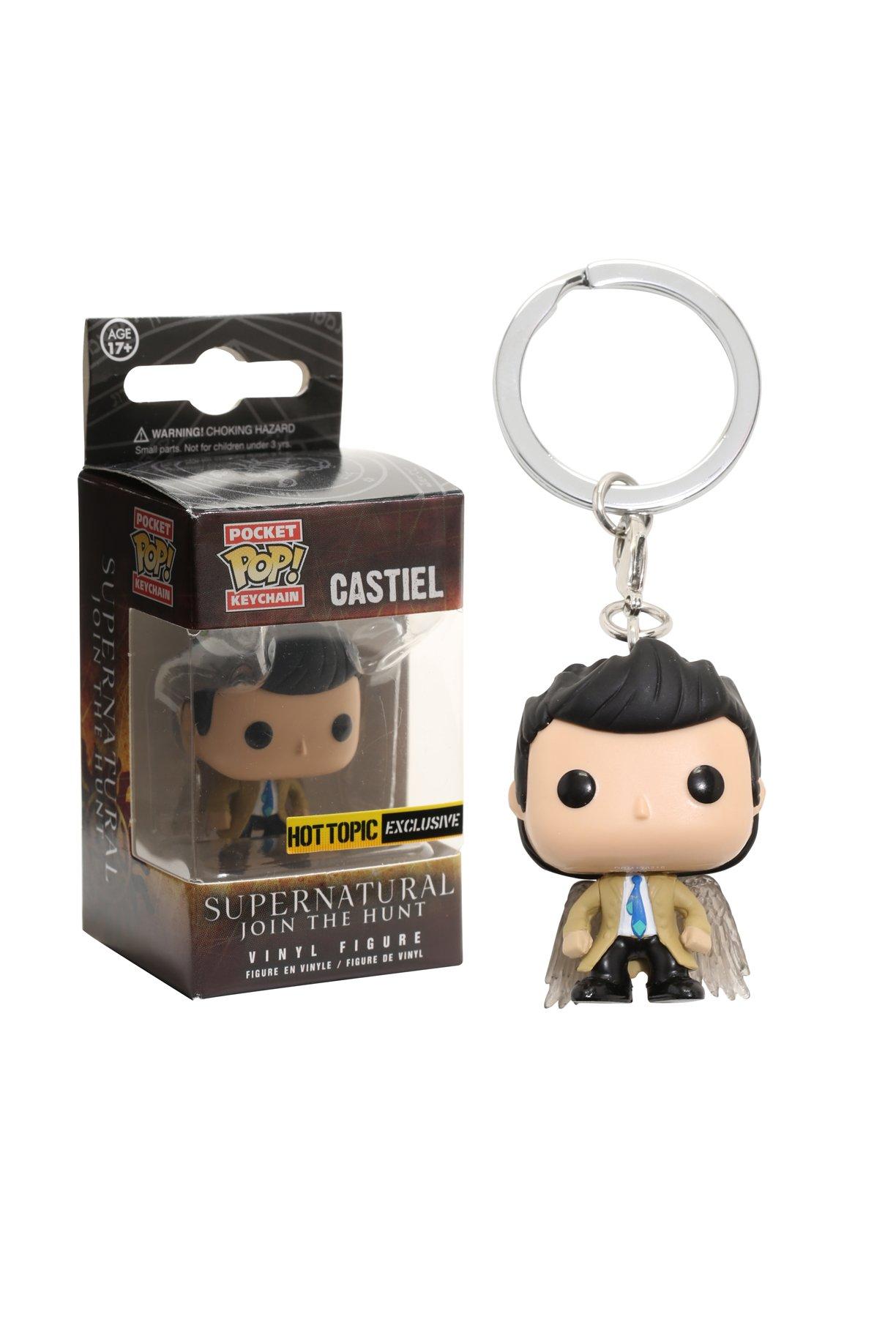 Funko Supernatural Pocket Pop! Castiel Trenchcoat Key Chain Hot Topic Exclusive, , hi-res