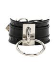 Large O Ring & Metal Plate Faux Leather Cuff, , hi-res
