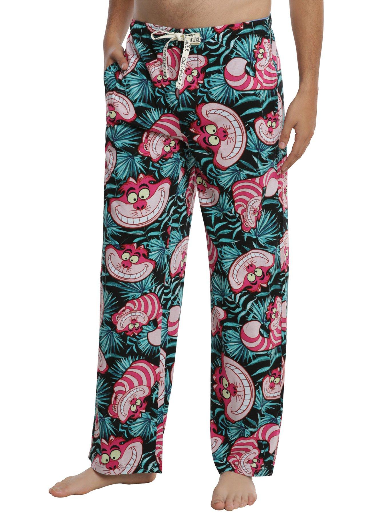 Disney Alice In Wonderland Cheshire Cat Tropical Print Guys Pajama Pants, MULTI, hi-res