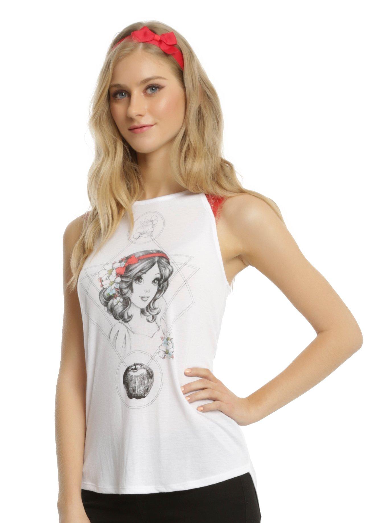 Disney Snow White Lace Sleeve Girls Tank Top, WHITE, hi-res