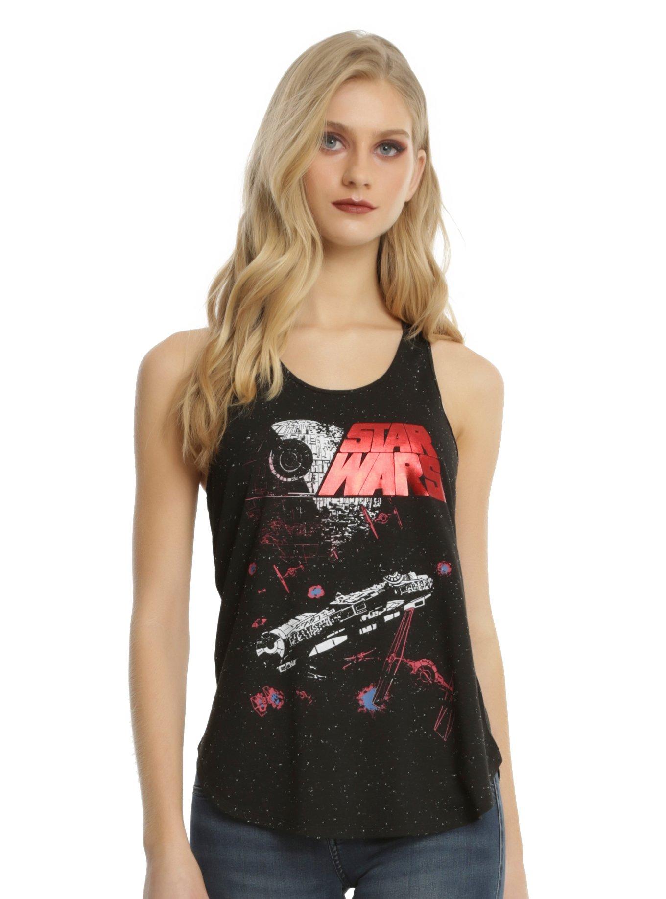 Star Wars Death Star Battle Girls Tank Top, BLACK, hi-res