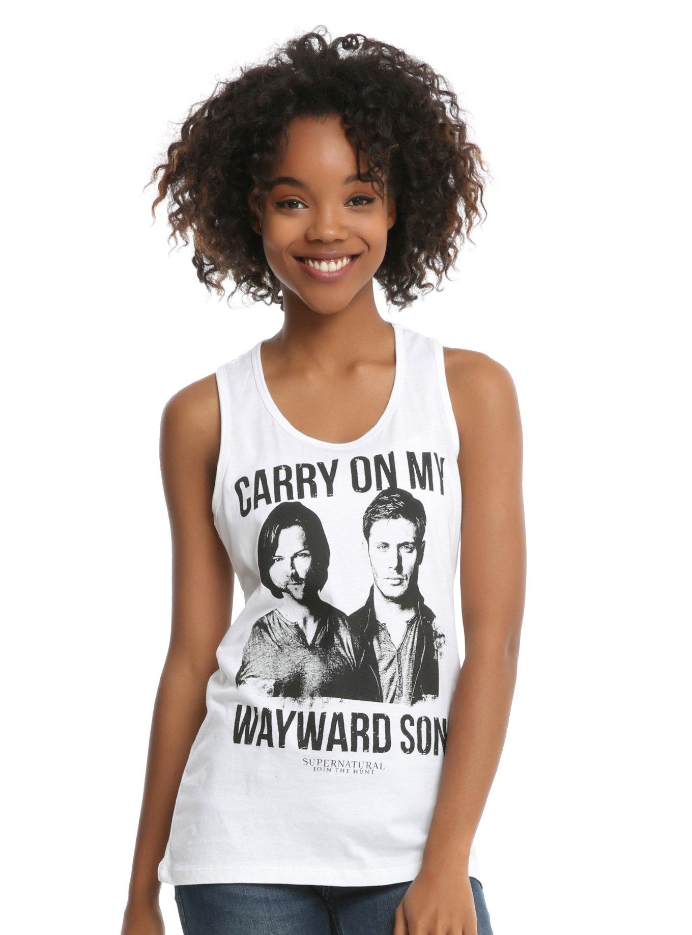 Supernatural Kansas Carry On Wayward Son Girls Tank Top, WHITE, hi-res