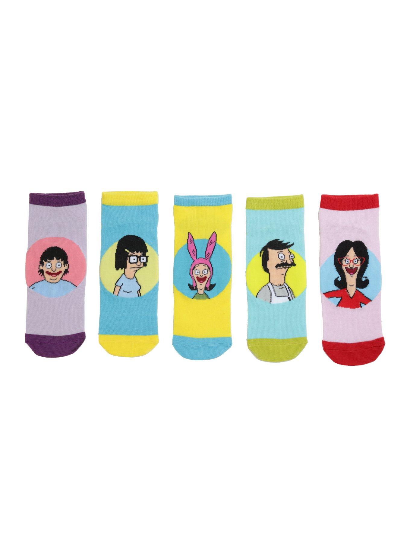 Bob's Burgers Belcher Family No-Show Socks 5 Pair, , hi-res