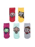 Marvel Guardians Of The Galaxy Chibi No-Show Socks 5 Pair, , hi-res