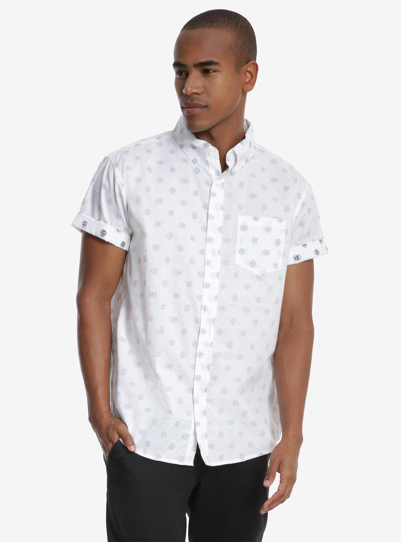 Star Wars Stormtrooper Dot Short Sleeve Woven Button-Up, WHITE, hi-res