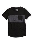 XXX RUDE Black & Grey Wash Destructed Pocket T-Shirt, BLACK, hi-res