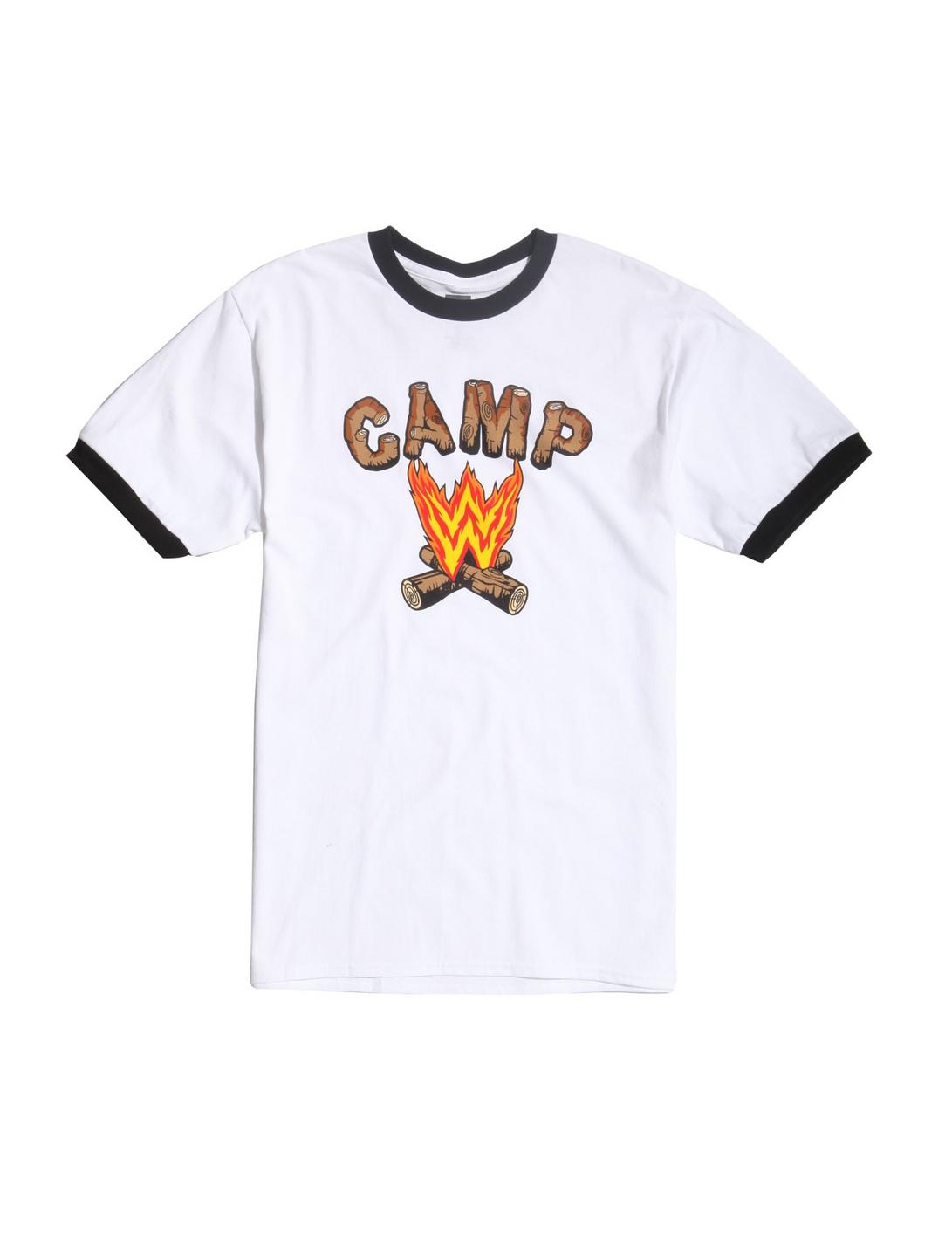 WWE Camp WWE Logo Ringer T-Shirt, WHITE, hi-res