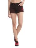 Blackheart Red Over-Dye Distressed Shorts, RED, hi-res