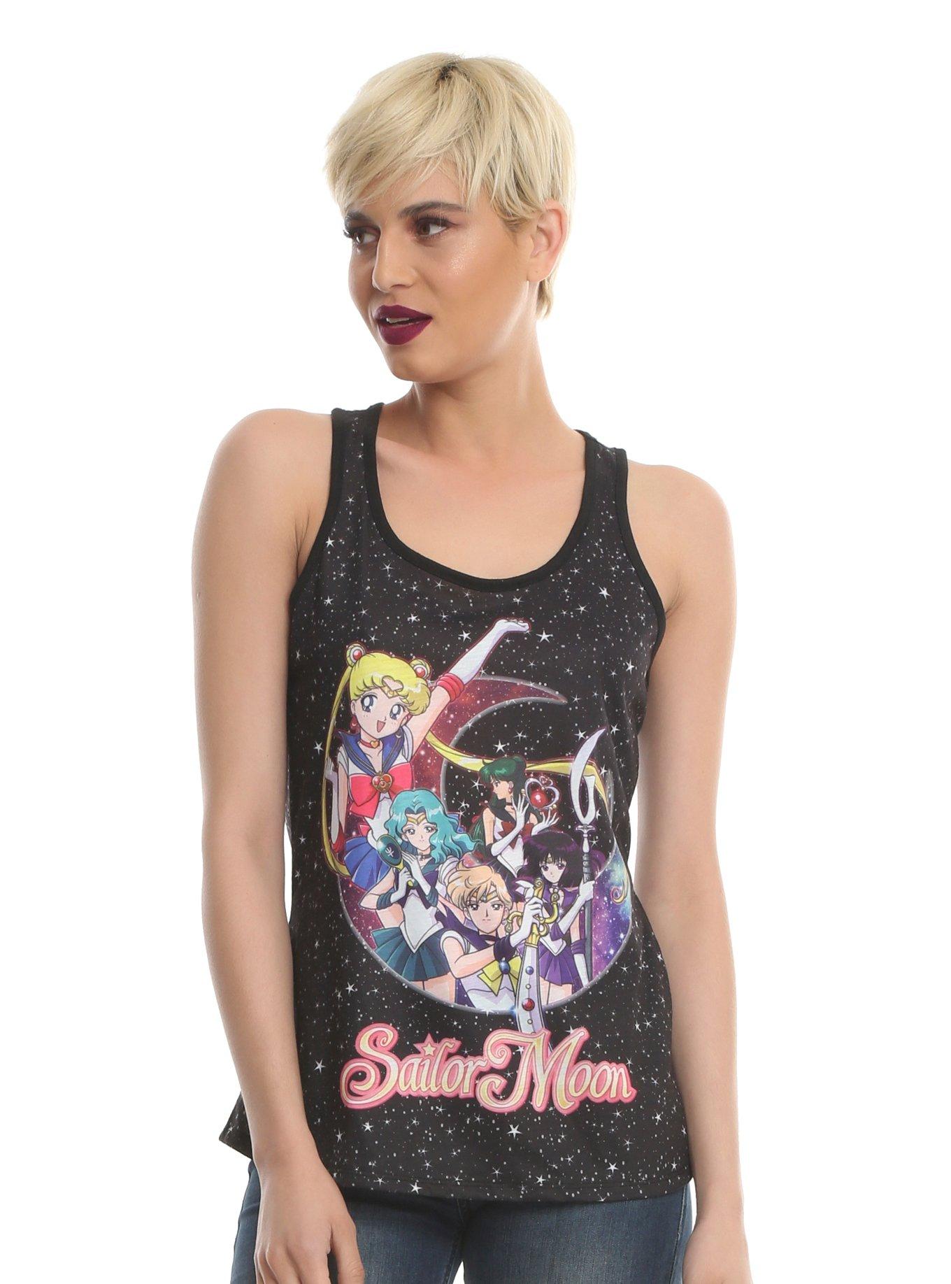 Sailor Moon Outer Guardians Galaxy Girls Tank Top, BLACK, hi-res