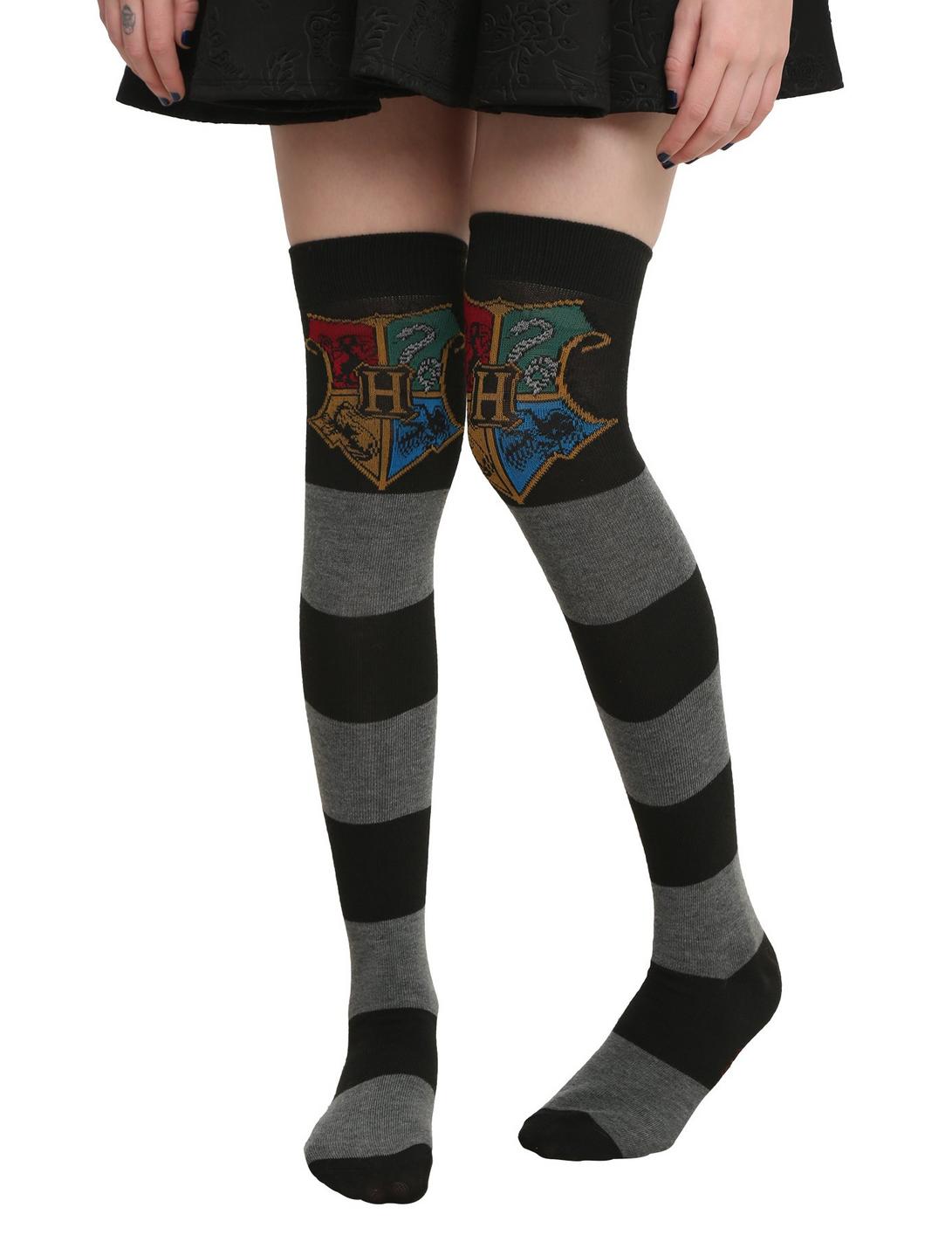 Harry Potter Hogwarts Crest Striped Over-The-Knee Socks, , hi-res