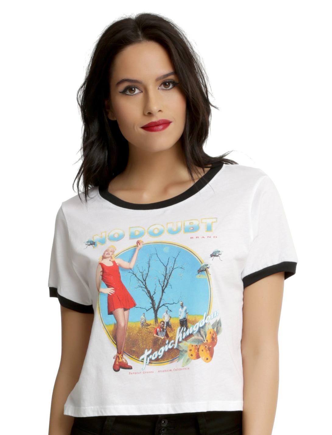 No Doubt Tragic Kingdom Girls Cropped Ringer T-Shirt, WHITE, hi-res