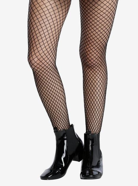 Hot Topic Black Floral Fishnet Tights