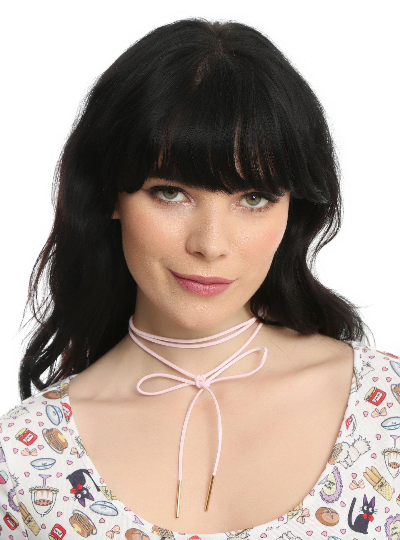 Blackheart Pink Suede Wrap Choker, , hi-res