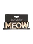 Blackheart Meow Block Letter Faux Leather Bracelet, , hi-res
