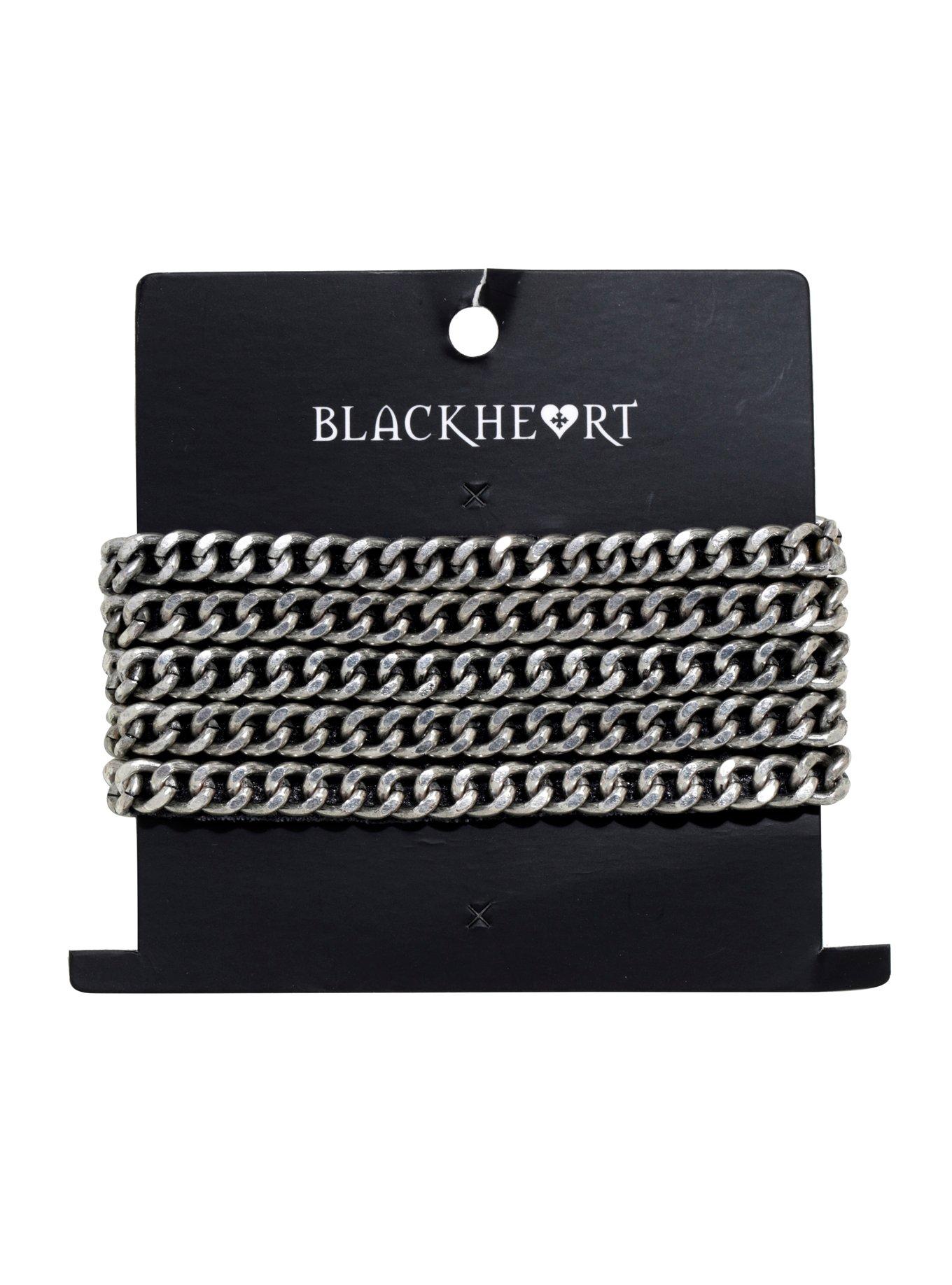 Blackheart Chain Link Magnetic Cuff Bracelet, , hi-res