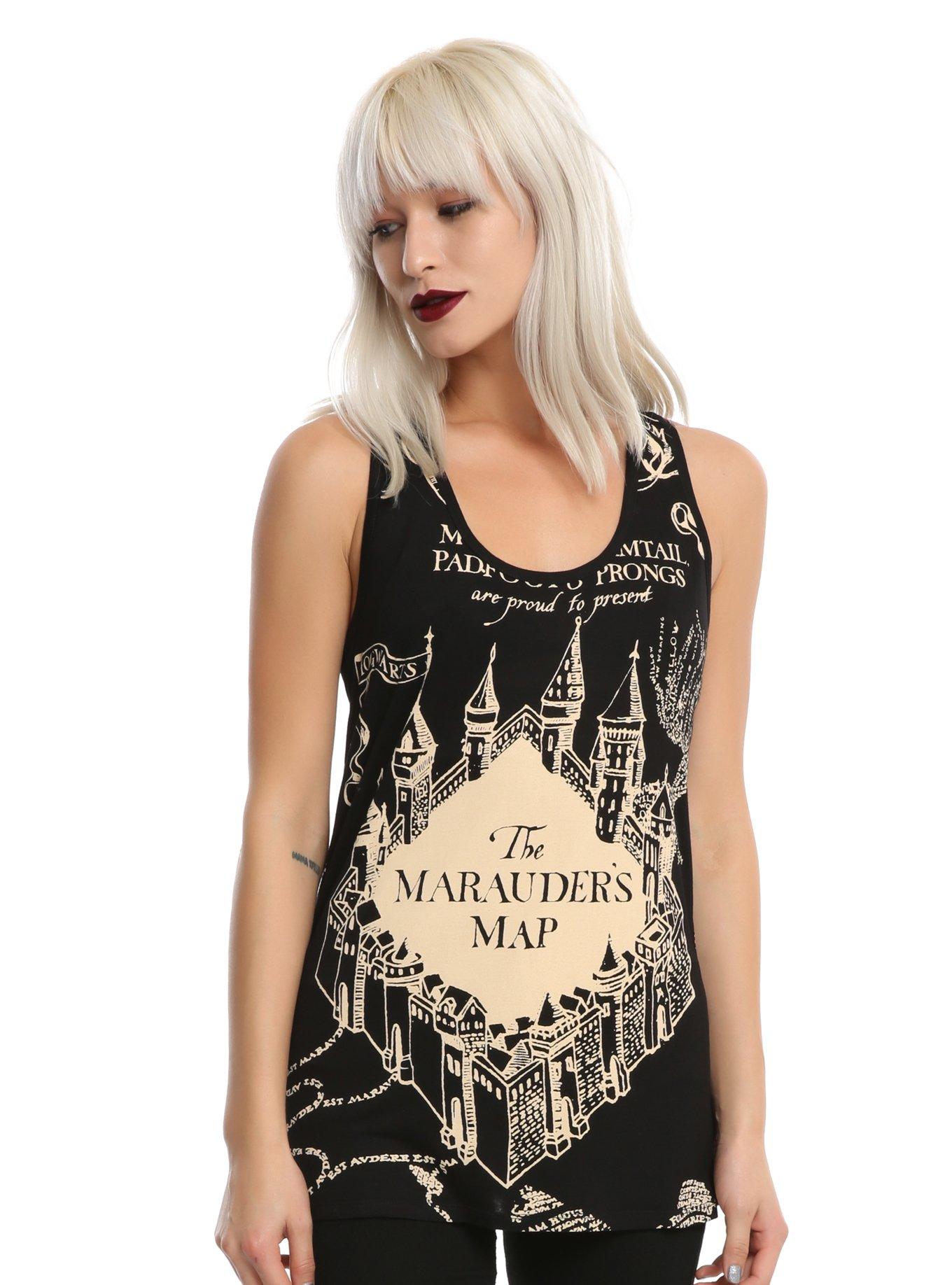 Harry Potter Marauder's Map Girls Tank Top, BLACK, hi-res