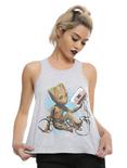 Marvel Guardians Of The Galaxy Vol. 2 Baby Groot Mix Tape Girls Crop Tank Top, GREY, hi-res