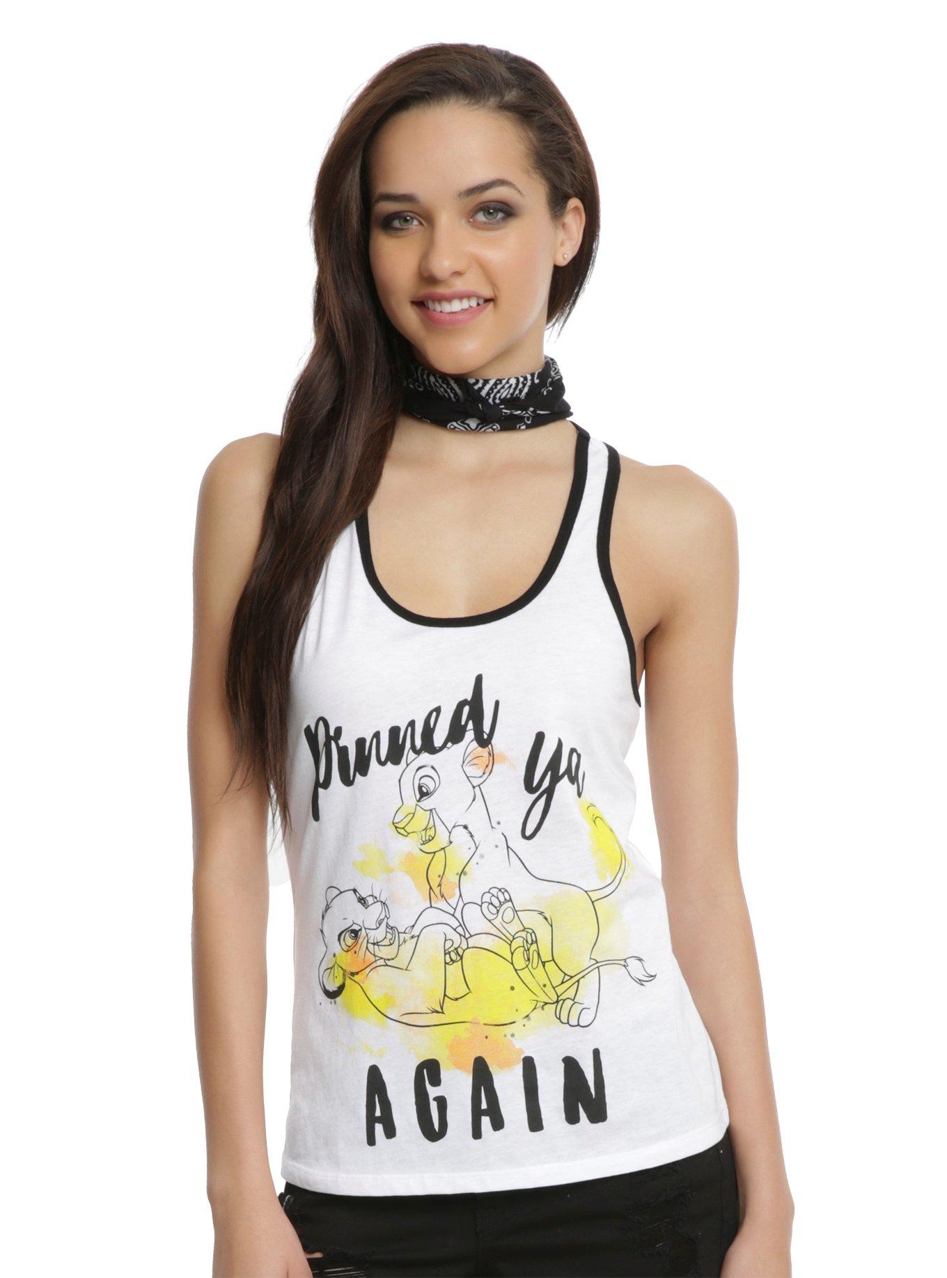 Disney The Lion King Pinned You Again Simba Girls Ringer Tank Top, WHITE, hi-res