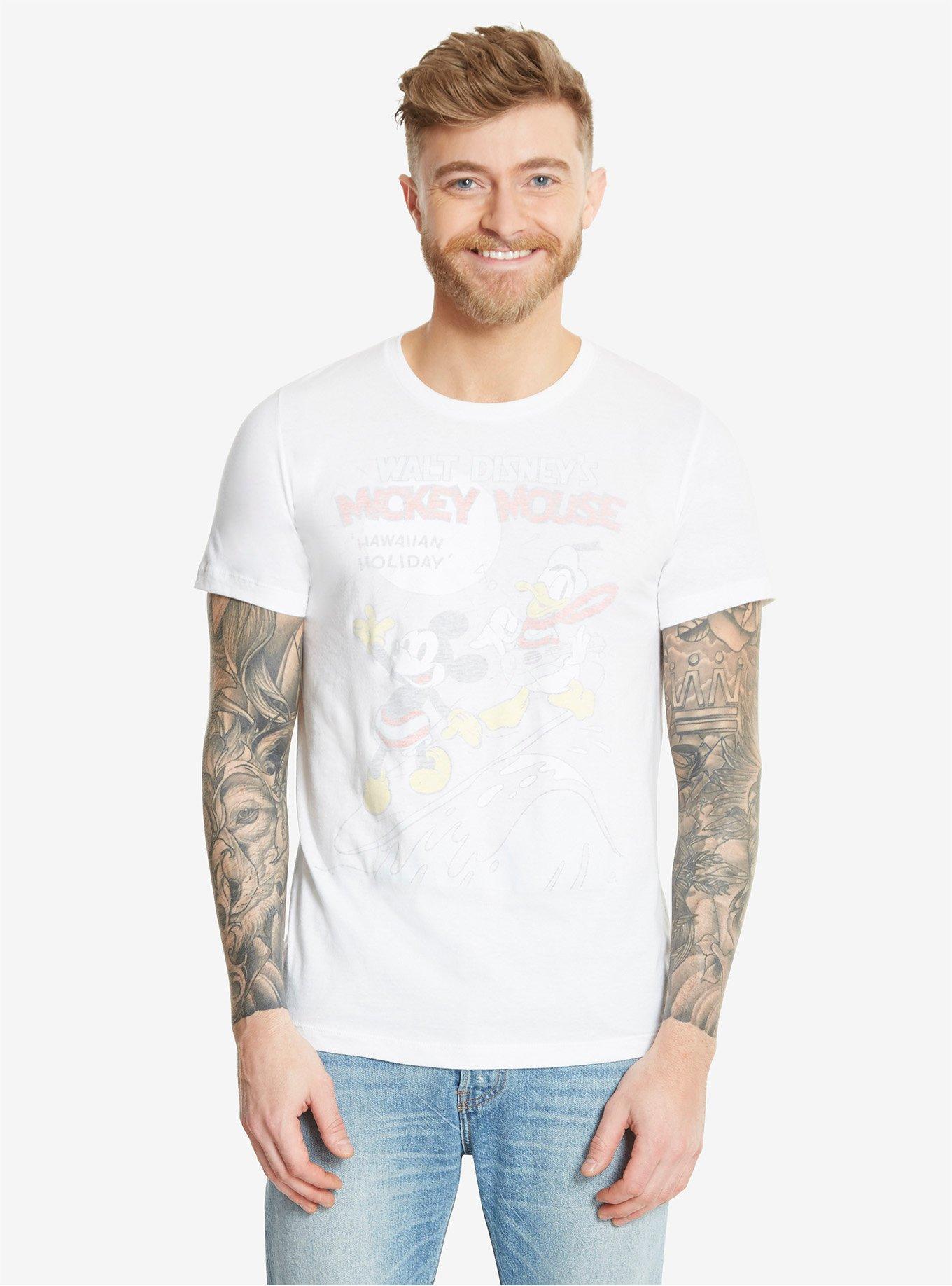 Disney Mickey Mouse Hawaiian Holiday Flipped T-Shirt, WHITE, hi-res