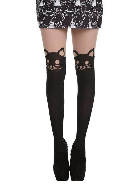 File:Cat Print Top, Purple Velvet Skirt, Faux Over the Knee Sock Tights,  Black Ankle Boots - Close up on tights.jpg - Wikipedia