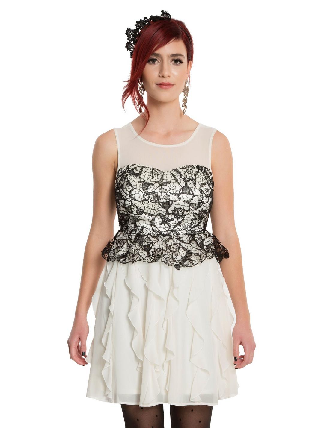 Harry Potter Black Lace & Ivory Ruffle Gown, WHITE, hi-res