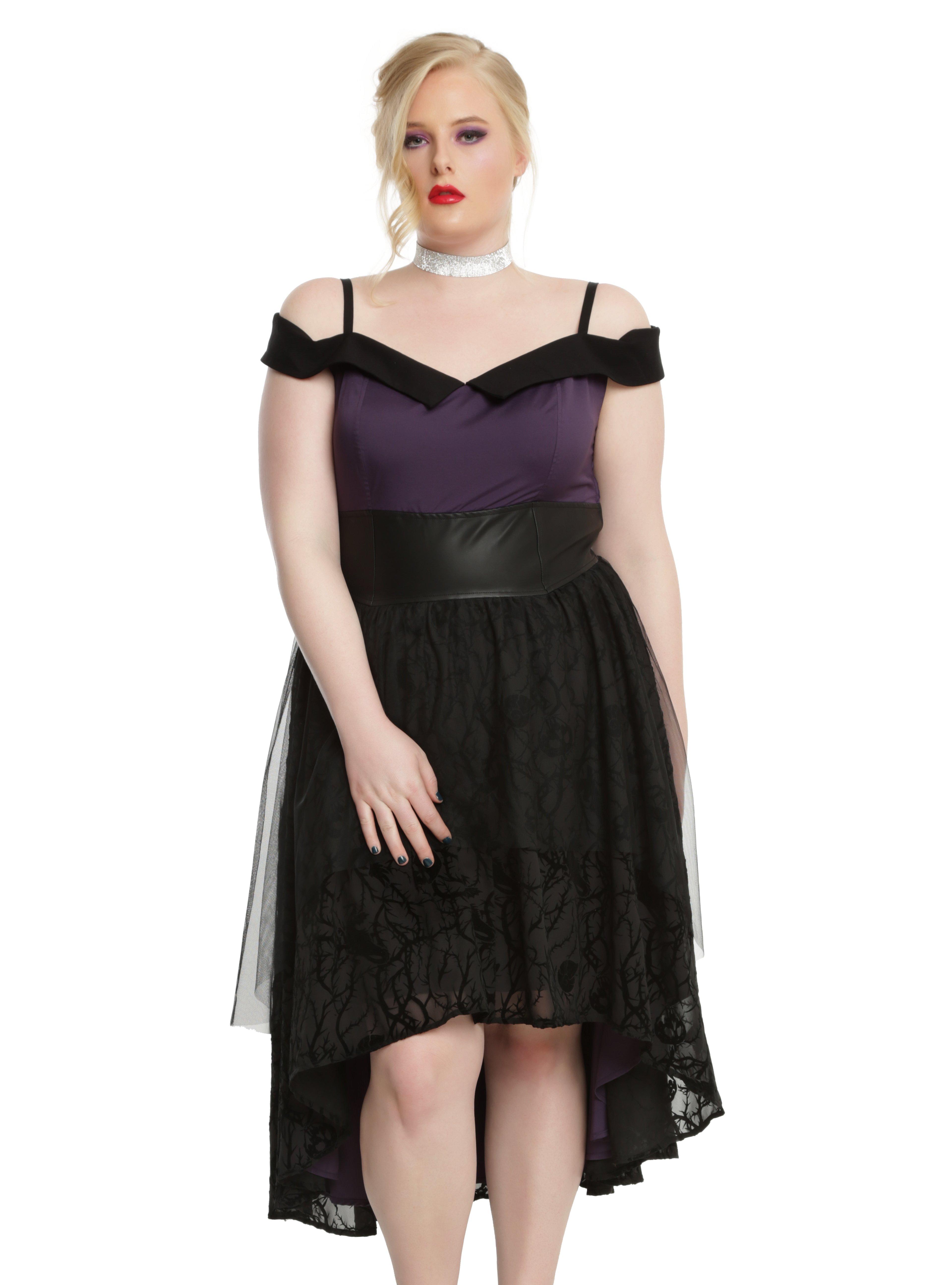 Disney Villains Black & Purple Gown Plus Size, PURPLE, hi-res