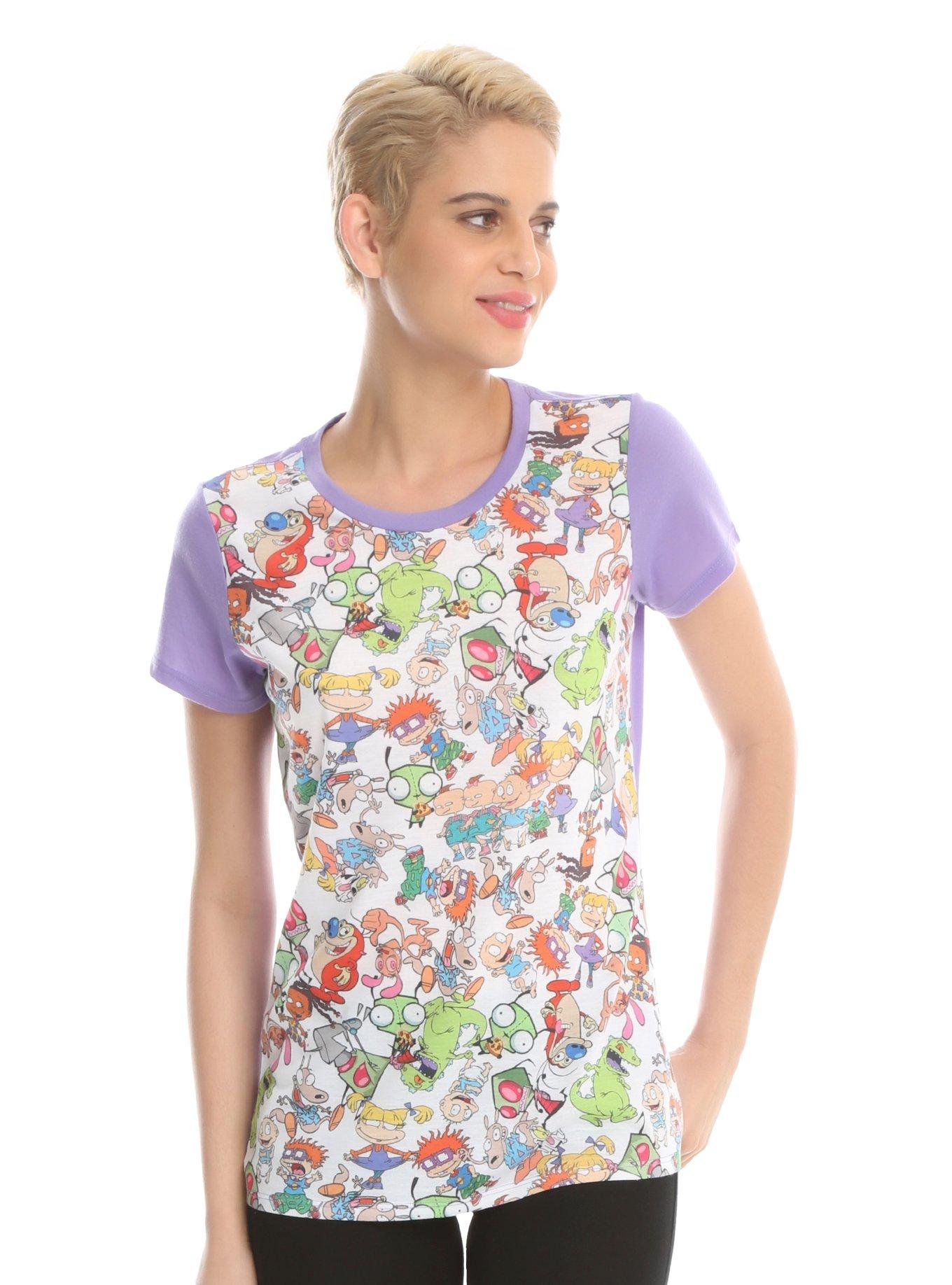 Nickelodeon Retro Characters Sublimation Girls T-Shirt, WHITE, hi-res