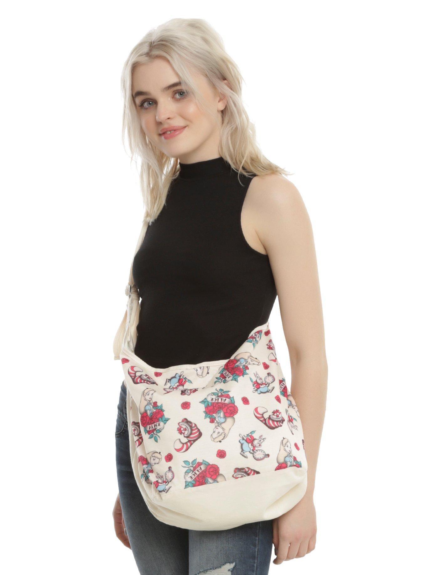 Loungefly Disney Alice In Wonderland Tattoo Cheshire Cat Hobo Bag, , hi-res