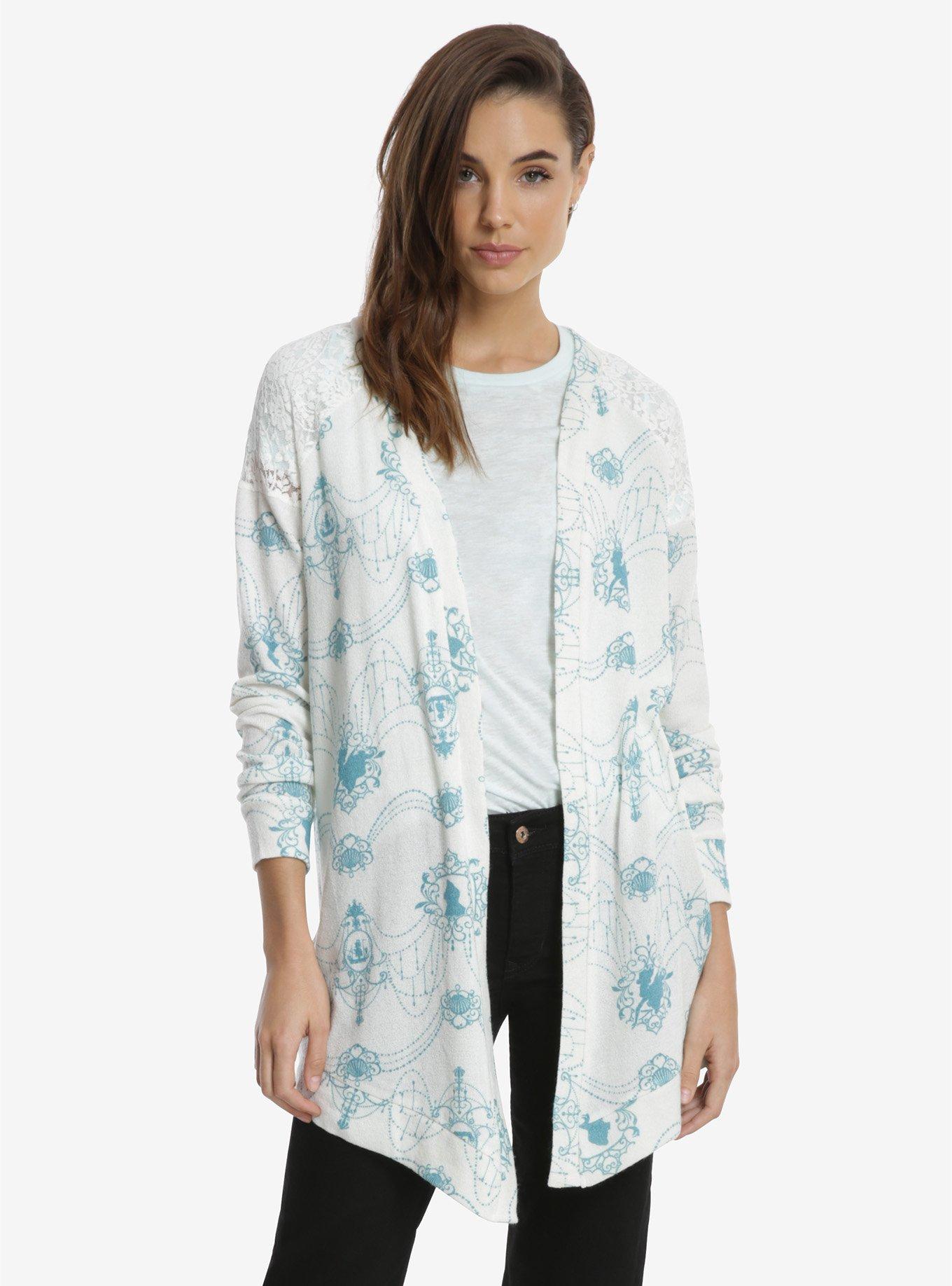 Disney The Little Mermaid Chandelier Drape Cardigan, WHITE, hi-res