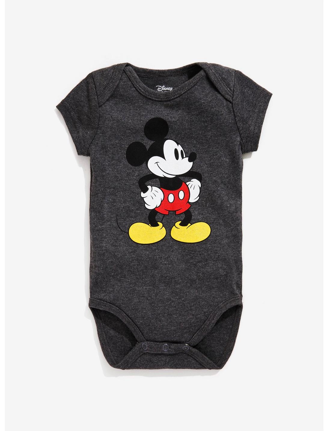 Disney Mickey Mouse Classic Pose Baby Bodysuit, CHARCOAL, hi-res