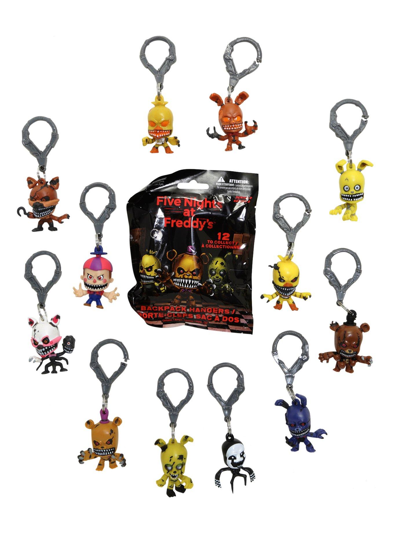Five Nights at Freddy's Security Breach Backpack Hangers S1 Collectors Box  5-Pack: Backpack Keychain Toy, Party Favor & Fidget Toys for Kids - Entire