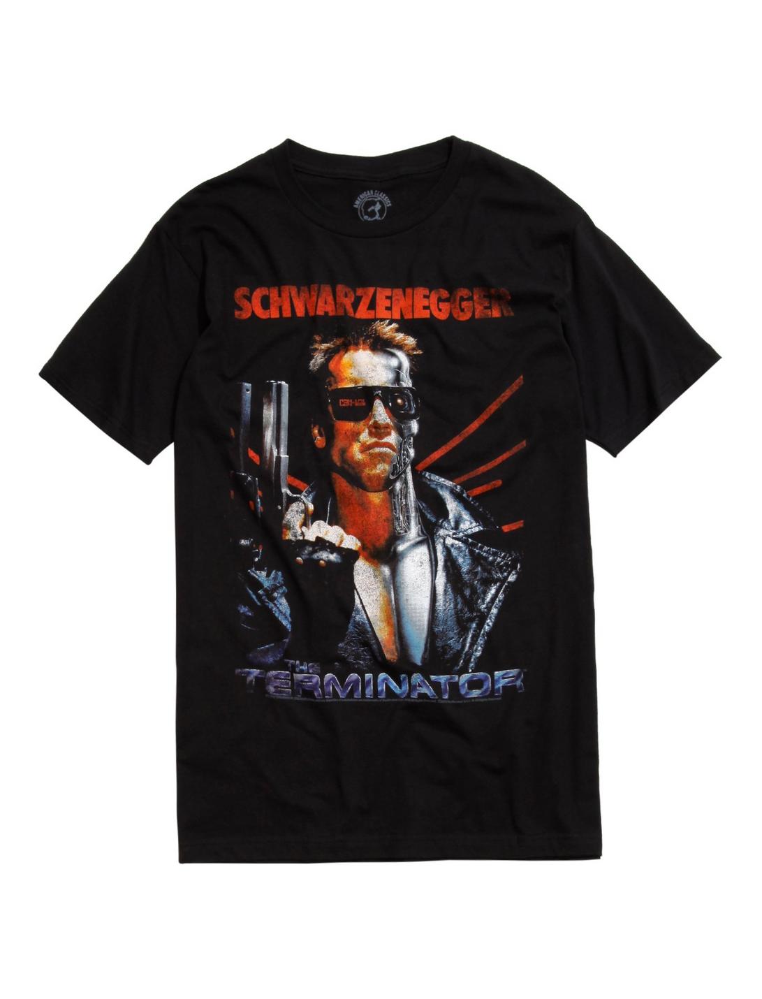 The Terminator Schwarzenegger Poster T-Shirt, BLACK, hi-res