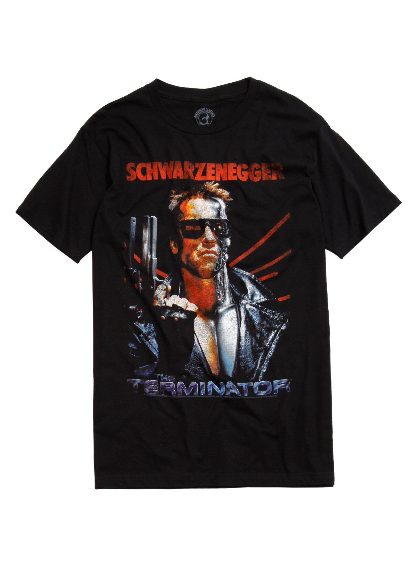 The Terminator Schwarzenegger Poster T-Shirt, BLACK, hi-res