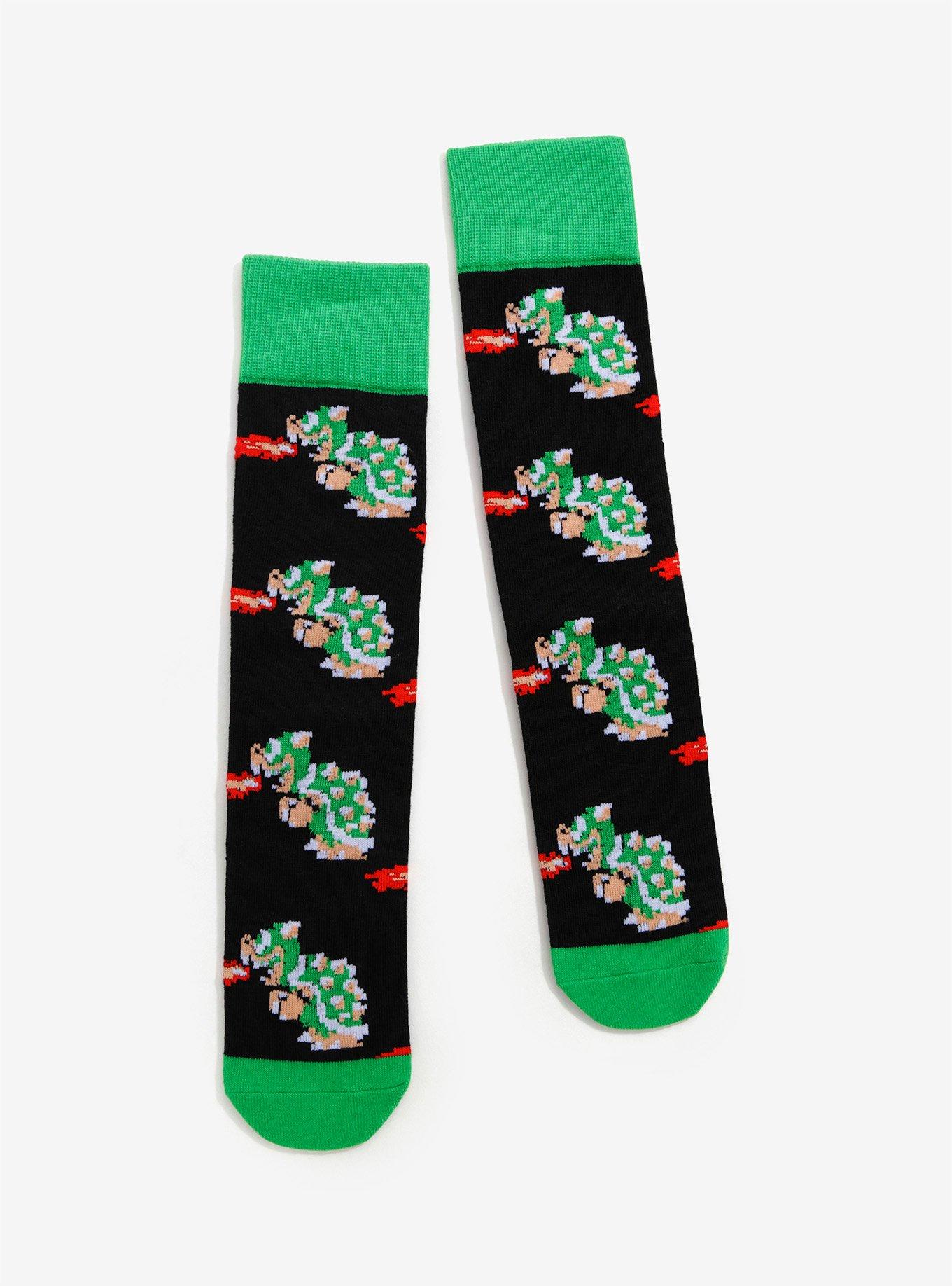 Nintendo Super Mario Bros. Bowser Allover Print Crew Socks, , hi-res