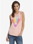 Junk Food Disney Minnie Mouse Rainbow Womens Muscle Top, PINK, hi-res